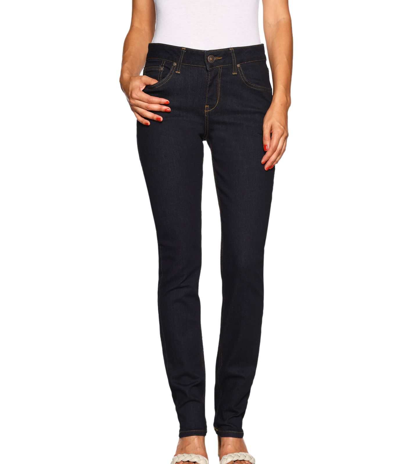 LTB Aspen Y Damen Mid Waist Hose Slim Fit Jeans mit Rinsed-Waschung 51062 12890 082 Dunkelblau von LTB