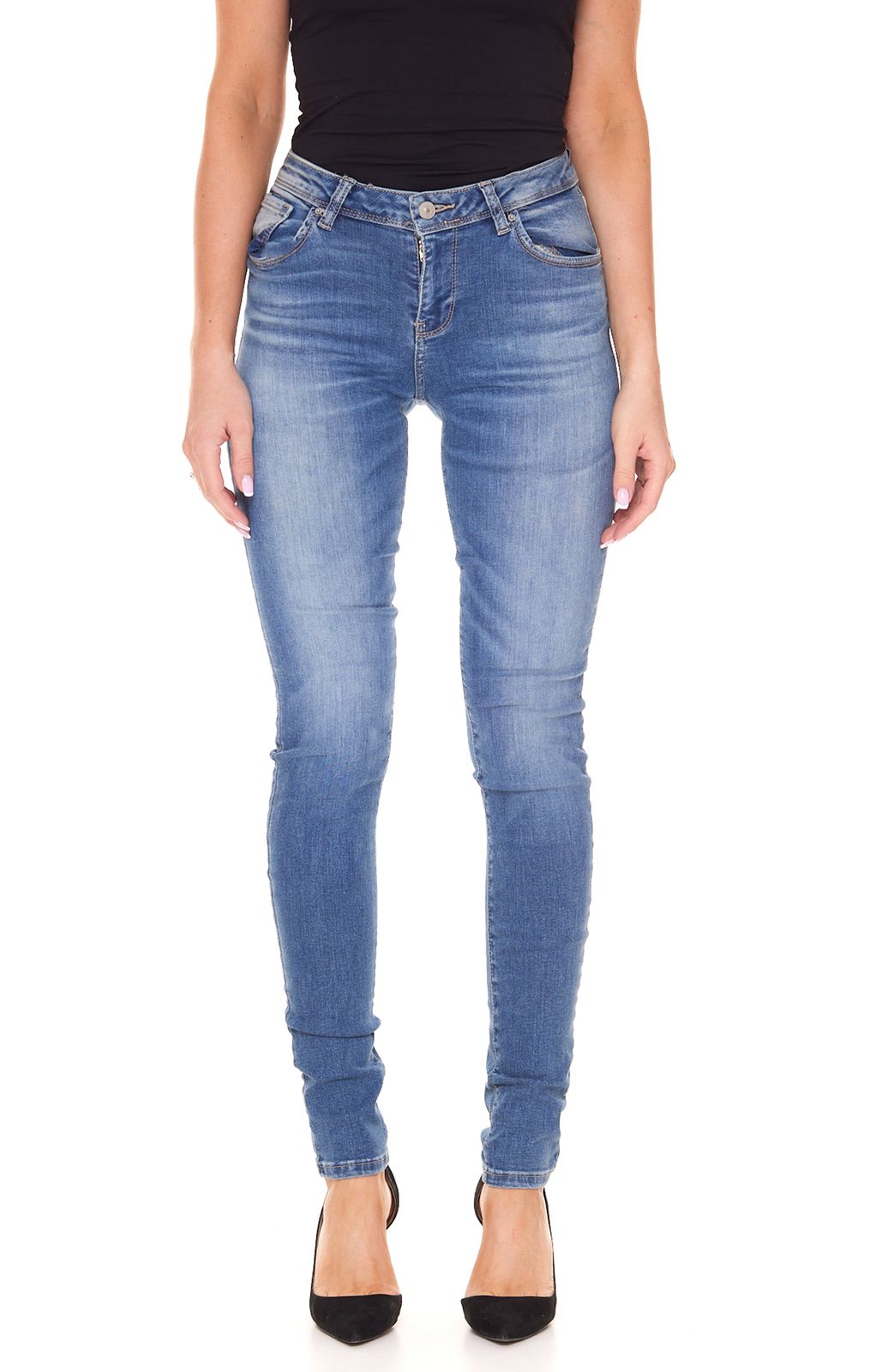 LTB Dores Damen Slim Fit Denim-Hose Mom-Jeans mit Undamaged-Wash 51394 14947 53235 Blau von LTB