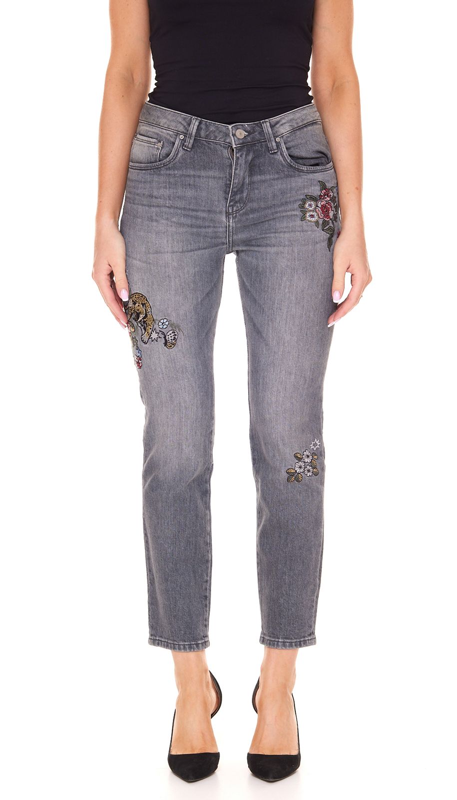 LTB Lina Damen High Waist Jeans in Zigaretten-Form Denim-Hose 51049 13875 51406 Grau von LTB