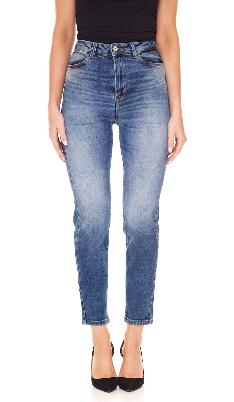 LTB Melva Damen Super Skinny Jeans Mid Rise Hose mit Rhonda Undamaged Wash 51289 14240 51579 Blau von LTB