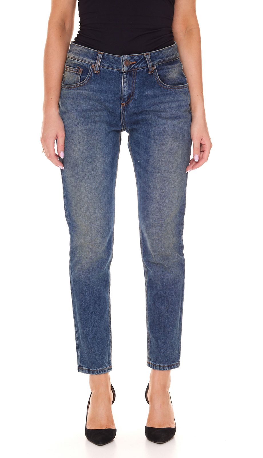 LTB Mika Simple Damen Boyfriend-Jeans Baumwoll-Hose mit Undamaged Waschung 50869 14479 51603 Blau von LTB