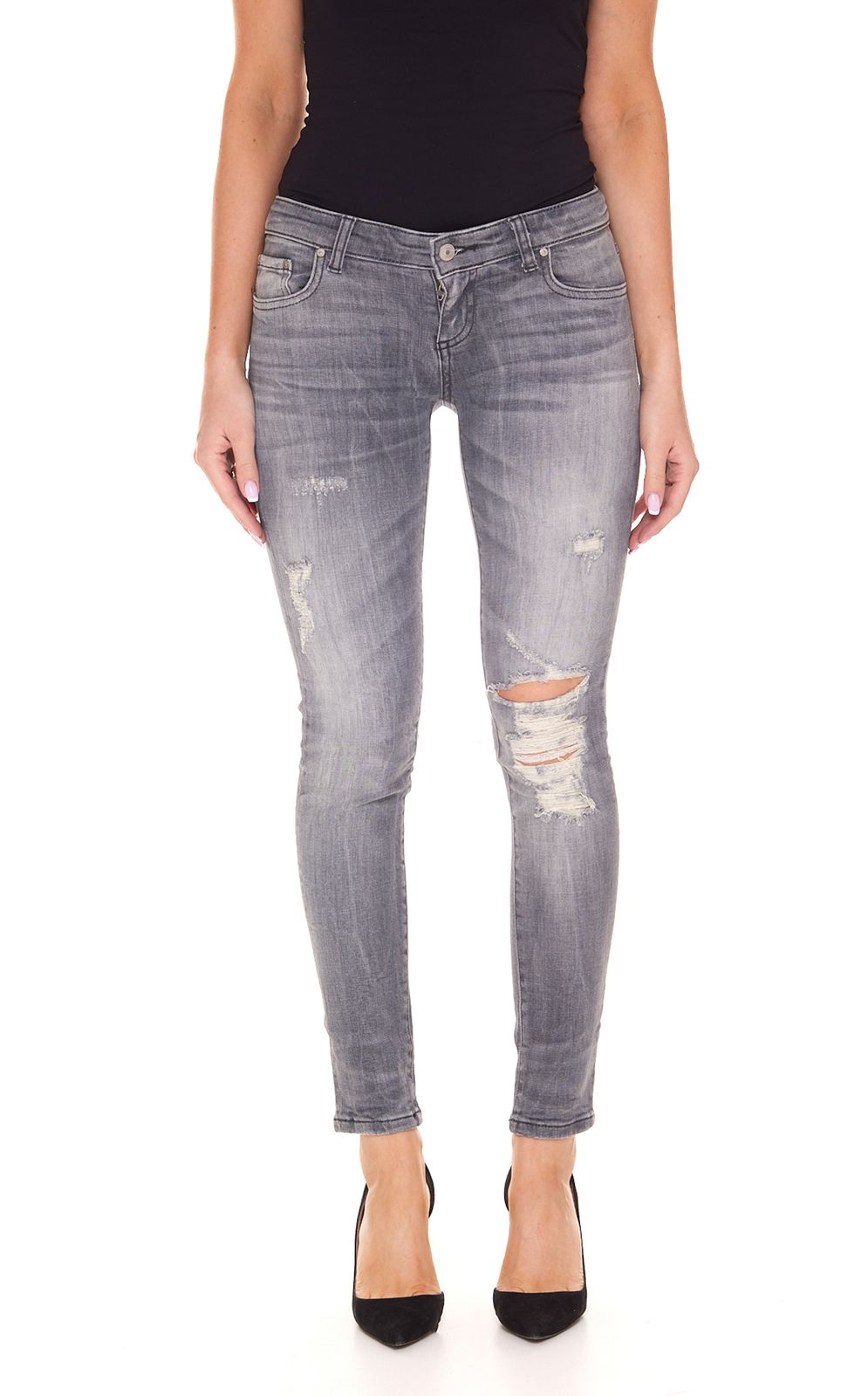 LTB Mina Damen Super Slim-Jeans Low Rise Denim-Hose mit Anthea-Waschung 50764 14039 51263 Schwarz von LTB
