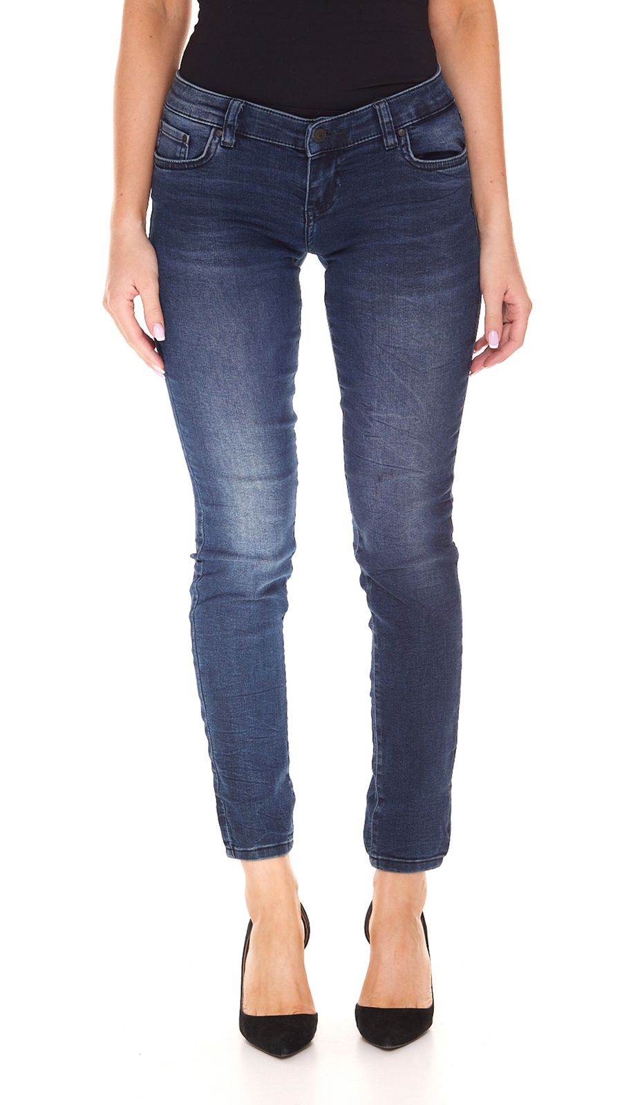 LTB Mina Damen Super Slim-Jeans Low Rise Denim-Hose mit Crissy-Waschung 507654 13645 51282 Blau von LTB