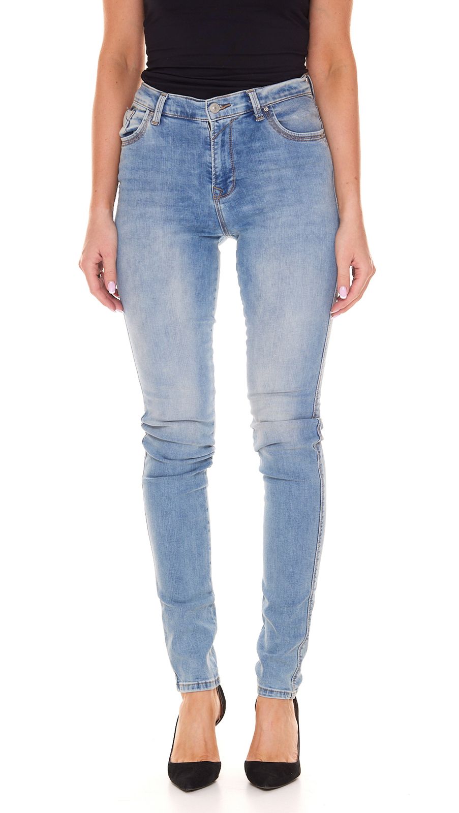 LTB New Tanya B Damen High Waist Jeans Skinny Denim-Hose mit Pinnow X Waschung 51242 14447 53063 Blau von LTB