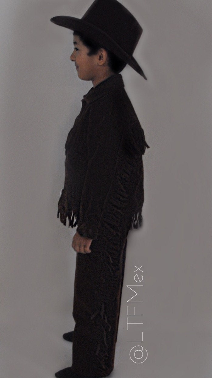 Jungen Braun Fransen Cowboy Outfit Regio Norteño Kleidung von LTFMex