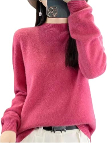Damen Leichter Wollpullover, Damen Langarm Wollpullover Leichter Mockneck Pullover für Frauen Winter Tops von LTHTX