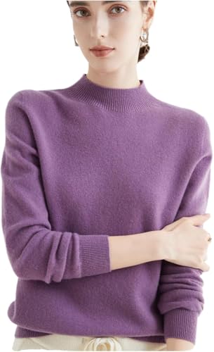 Damen Leichter Wollpullover, Damen Langarm Wollpullover Leichter Mockneck Pullover für Frauen Winter Tops von LTHTX
