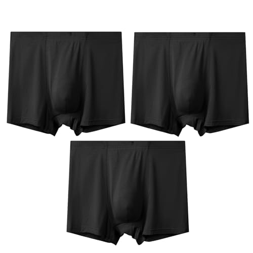 LTHTX 3 Pack Boxershorts Herren Übergröße 8xl-13xL,Weiche Bequeme Unterhosen Übergröße Männer Perfekte Passform Unterwäsche Keine Einschnürungen (Black,7XL) von LTHTX