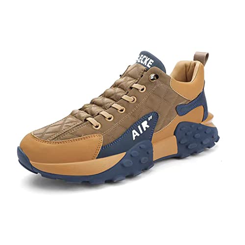 LTHTX Herren Luftkissen Freizeitschuhe, Atmungsaktive Laufschuhe mit elastischem Band, Leichtathletik-Sporttrainer Tennis-Basketball-Schuhe (Khaki,39) von LTHTX