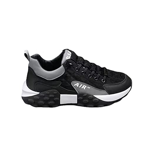 LTHTX Herren Luftkissen Freizeitschuhe, Atmungsaktive Laufschuhe mit elastischem Band, Leichtathletik-Sporttrainer Tennis-Basketball-Schuhe (Schwarz,41) von LTHTX