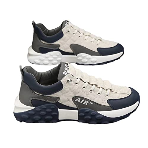 LTHTX Herren Luftkissen Freizeitschuhe, Atmungsaktive Laufschuhe mit elastischem Band, Leichtathletik-Sporttrainer Tennis-Basketball-Schuhe (Weiss,44) von LTHTX