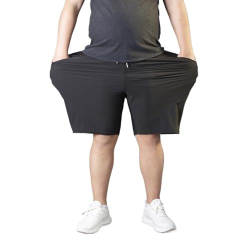 LTHTX Kurze Hosen Herren übergrößen, Freizeithose Herren Basketball Shorts Herren Schnelltrocknend Atmungsaktive Leichte (Schwarz,6XL,shorts,Schwarz) von LTHTX