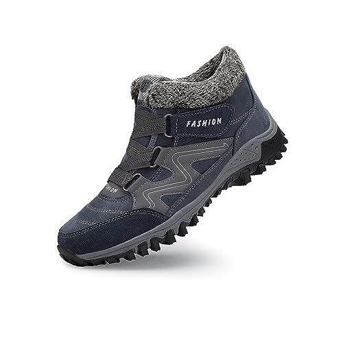 LTHTX Winterschuhe Herren Damen Warm Gefütterte Winter Schneestiefel Wasserfeste Trekking Wanderschuhe Winterboots Rutschfest Outdoor (M-blue,42) von LTHTX