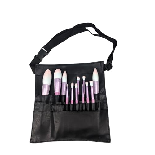 Make up Pinsel Organizer-Tasche, tragbare Kosmetiktasche für die Reise, Pinsel Etui, Federmäppchen aus gewachstem Segeltuch, strapazierfähige tragbare Tasche für Aquarellpinsel (Schwarz) von LTLSZRN