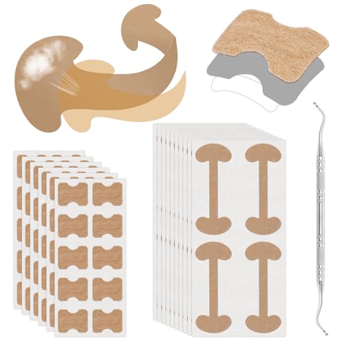 Werkzeugset für eingewachsene Zehennägel, 100 Stück, Korrektur-Patch, elastische Zehennagelaufkleber und 1 Nagelreiniger, Nagelpflege-Set zum Schutz der Zehennägel, Korrektur dicker Nägel, von LTMMC