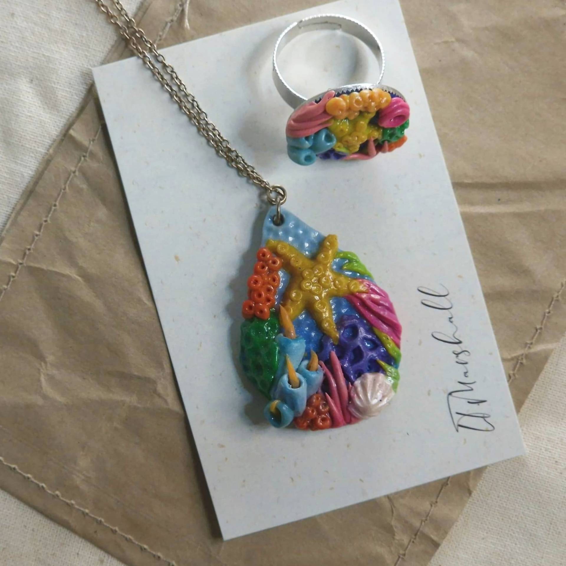 Unter Dem Meer Schmuckset - Halskette Und Ring von LTMarshallDesigns