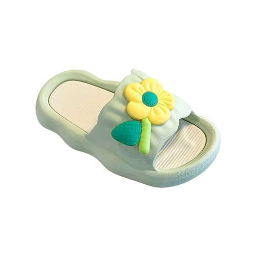 LTWOTEJNG Mädchen Sommer Prinzessin Blumen rutschfeste weiche Unterseite draußen tragen Sandalen Hausschuhe Hausschuhe 24 (Green, 30.5 Little Child) von LTWOTEJNG