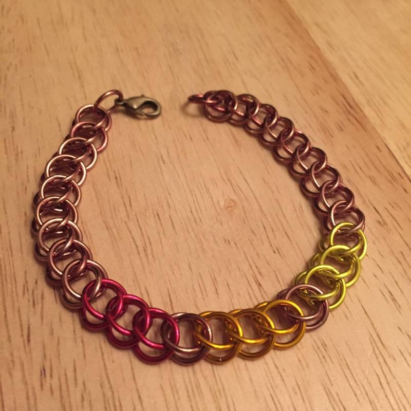 Herbstfarben Chainmaille Armband von LTsMailleOrder