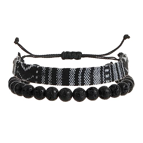 LUBINGSHINE 2pcs Boho Surfer Armband Set Damen & Herren - Handgemachte Sommer Strand Armbänder - Verstellbar & 100% Wasserdicht - Festival Accessoires - Perlen & Geflochten, Einstellbar, Stein LUBINGSHINE 2pcs Boho Surfer Armband Set Damen & Herren - Handgemachte Sommer Strand Armbänder - Verstellbar & 100% Wasserdicht - Festival Accessoires - Perlen & Geflochten, Einstellbar, Stein von LUBINGSHINE
