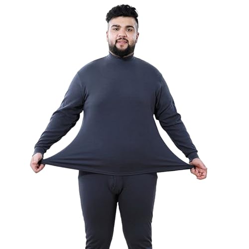 LUBOSE Thermo-Unterwäsche-Set für Herren, Baumwolle, superweich, langärmelig, Set (8XL, Dunkelgrau) von LUBOSE