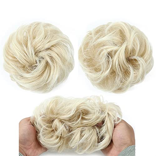 Bun Haarteile Elastisches Band mit Haar Messy Bun Mode Mädchen Curly Scrunchie Chignon mit elastischem Band Haarteile Donut for Frauen Echthaar Haarteil Haargummi (Color : 14T613) von LUCBEI