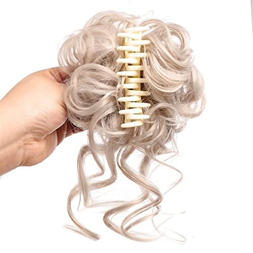 Bun Haarteile Synthetische Haarspange Unordentliches Lockiges Haar Perücken, Frauen Brötchen Klaue Verlängerung Chignon Haarteil for Frauen Kunsthaar Echthaar Haarteil Haargummi (Color : 1Pcs-10) von LUCBEI