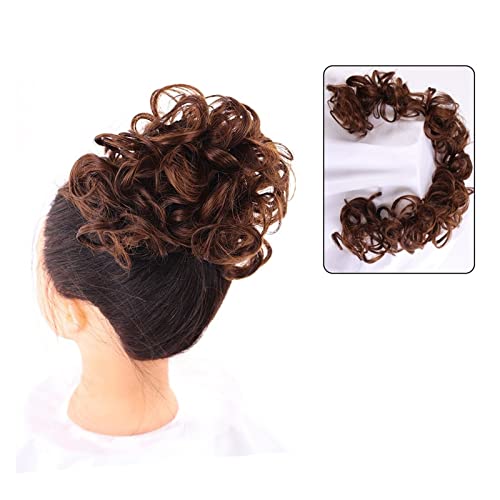 Klauen-Chignon für Einclipsen DIY Wickel-Pferdeschwanz-Haarknoten for Frauen, synthetischer Chignon, unordentliches elastisches Band, Haarknoten, Haarteil, 89,9 cm, Touseld Curly Wave Zerzaustes Messy von LUCBEI