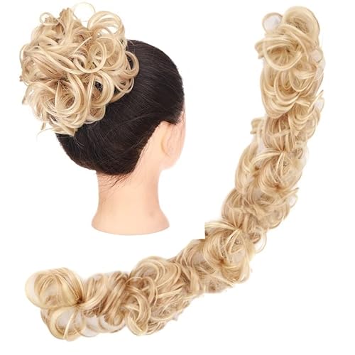 Klauen-Chignon für Einclipsen DIY Wrap-Around-Dutt-Haargummi, gewellte Donut-Chignons for Frauen und Kinder, unordentliche Dutt-Haarteilverlängerungen, zerzaustes, flauschiges Haar, Pferdeschwanz Zerz von LUCBEI