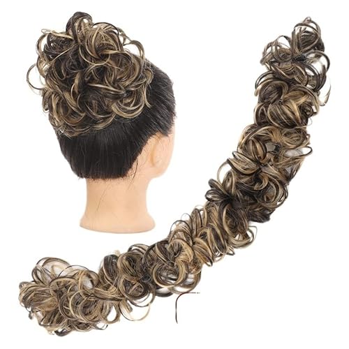 Klauen-Chignon für Einclipsen DIY Wrap-Around-Dutt-Haargummi, gewellte Donut-Chignons for Frauen und Kinder, unordentliche Dutt-Haarteilverlängerungen, zerzaustes, flauschiges Haar, Pferdeschwanz Zerz von LUCBEI