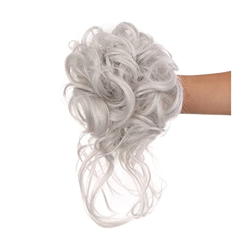 Klauen-Chignon für Einclipsen Pieces Curly Chignon Donut Scrunchie for Frauen, unordentlicher Dutt, synthetische, zerzauste Hochsteckfrisur, Haarknoten, Verlängerung, elastisches Haarband Zerzaustes M von LUCBEI