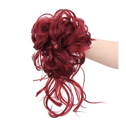 Klauen-Chignon für Einclipsen Pieces Curly Chignon Donut Scrunchie for Frauen, unordentlicher Dutt, synthetische, zerzauste Hochsteckfrisur, Haarknoten, Verlängerung, elastisches Haarband Zerzaustes M von LUCBEI