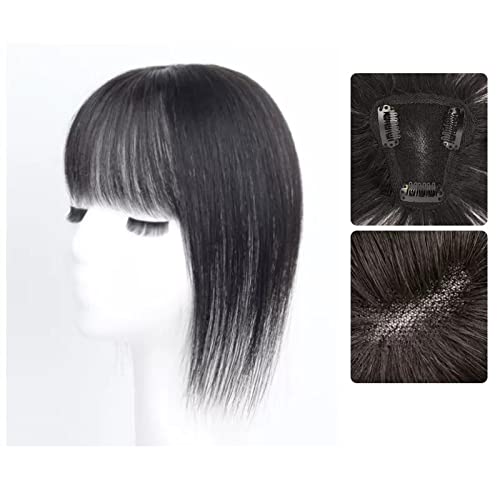 Perücken Perücke Mädchen Kopf Patch Weißes Haar Echthaar Dünn Flauschig Erhöhen Sie das Haarvolumen Perücke Stück perücke fasching ( Color : 07-(7-8)30CM-black ) von LUCBEI