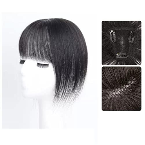 Perücken Perücke Mädchen Kopf Patch Weißes Haar Echthaar Dünn Flauschig Erhöhen Sie das Haarvolumen Perücke Stück perücke fasching (Color : 05-(7-8)25CM-black) von LUCBEI