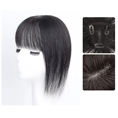 Perücken Perücke Mädchen Kopf Patch Weißes Haar Echthaar Dünn Flauschig Erhöhen Sie das Haarvolumen Perücke Stück perücke fasching (Color : 07-(7-8)30CM-black) von LUCBEI