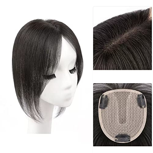 Perücken Pony Perücke Stück Voll Echthaar Patch Fluffy Erhöhen Sie das Haarvolumen Flauschige Abdeckung Graues Haar perücke fasching (Color : 07-(10-12)30CM-black) von LUCBEI