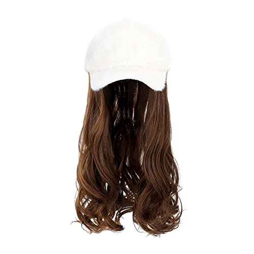 perücken mit kapuze Abnehmbare Hut-Perücke for Damen, warme Mode, Herbst- und Wintersaison, unverzichtbare synthetische lange lockige Haar-Hut-Perücke perücke (Color : S3) von LUCBEI
