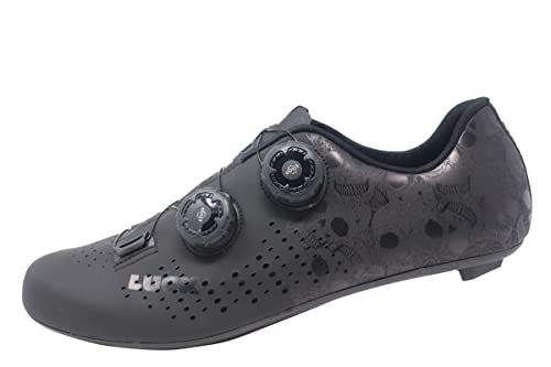 LUCK Genius Limited Edition Fahrradschuhe für Rennrad, mit HD-50 Carbon Sohle und doppeltem Präzisions-Drehsystem., Schwarz , 37 EU von LUCK