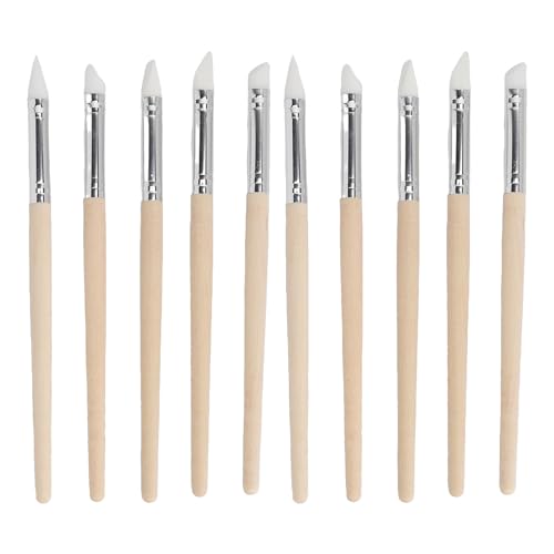 2 Sets Nail Art Skulptur Stift Silikon Nail Art Skulptur Stift Holzgriff Nail Art Pinsel Werkzeuge für Home Salon von LUCKDANO