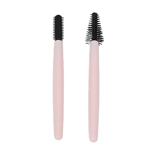 2pcs Wimpernbürste Silikon Wimpernbürste Mascara Zauberstäbe Applikator Augenbrauen Elastische Tragbare Wiederverwendbare Mascara Zauberstäbe für Make-up (Hell-Pink) von LUCKDANO