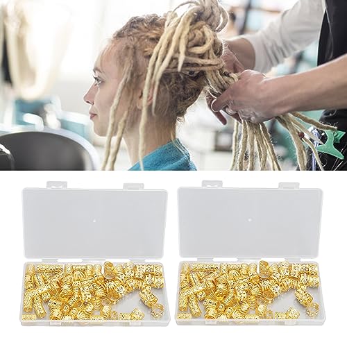 400 Stück Zopfperlen, Haarzopfringe, Golden und Silberfarben, Dreadlock-Schmuck, Leichtes Legierungsmaterial für Damen-Haar-Accessoires von LUCKDANO