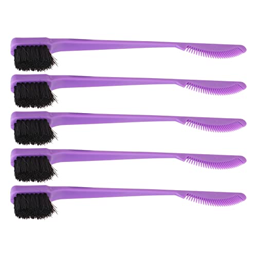 5Pcs Dual Edge Brush Comb Multifunktionaler Nylon Doppelseitiger Augenbrauenkamm Hair Styling Brush Portable Mini Geeignet FüR Frauen MäDchen Home Hair Salon von LUCKDANO