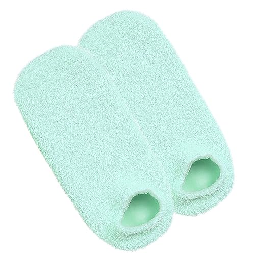 Feuchtigkeitsspendende, Nährende Gel-Socken Zum Weichmachen Trockener, Rissiger Füße, Zur Verbesserung der Elastizität und Einfacher Absorption, Weiches Garn mit Pflanzengel (Grün) von LUCKDANO