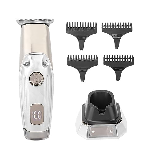 LUCKDANO Elektrisches Haar Clipper Wiederaufladbare Kabellose Haarschneider, LED -Display Professionelle Friseurhaarschneider und Werkzeug für Männer, Lithium -Batterie -Haarschneidungs (SILVER) von LUCKDANO