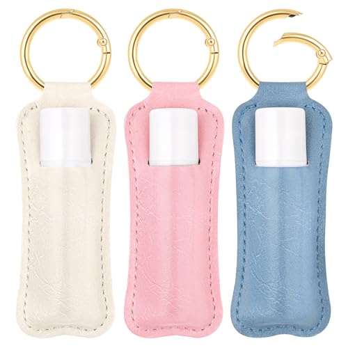 LUCKINEE Lippenstift-Halter aus PU-Leder, weiches Leder, Lippenbalsam-Halter, Schlüsselanhänger, Lipgloss-Halter, Schlüsselanhänger, Solider Druck, C, 3 Stück, M, Modern LUCKINEE Lippenstift-Halter aus PU-Leder, weiches Leder, Lippenbalsam-Halter, Schlüsselanhänger, Lipgloss-Halter, Schlüsselanhänger, Solider Druck, C, 3 Stück, M, Modern von LUCKINEE