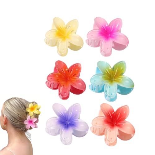 6 Stück Egg Flower Hair Clip, Ei Blume Haarspange, Blumen Haarklammer, Flower Hair Clip Mehrfarbige Acryl Haarspange Blume Haarspangen, Rutschfest Haarklammern Elegante Hair Accessories für Frauen von LUCKKY