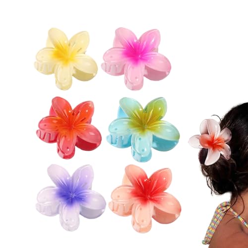 6 Stück Eierblumen-Haarspange, Flower Claw Clips, Blumen Haarklammer, Mehrfarbige Acryl Haarspange Blume Haarspangen, Rutschfest Haarklammern Elegante Hair Accessories für Frauen von LUCKKY