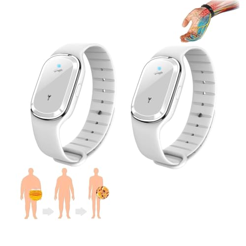 LUCKKY 2 Stück GFOUK Ultraschall-Armband für Lymphdrainage, Körperform Pro, Titanium-Armband für Männer und Frauen (Weiß) von LUCKKY