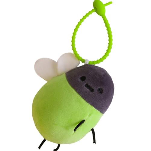 LUCKKY Interaktiver Glühwürmchen-Plüsch-Schlüsselanhänger, Interactive Firefly Plush Keychain, süßer Glühwürmchen-Plüsch-Schlüsselanhänger mit Beleuchtung, Mini-Kuscheltier-Schlüsselanhänger von LUCKKY