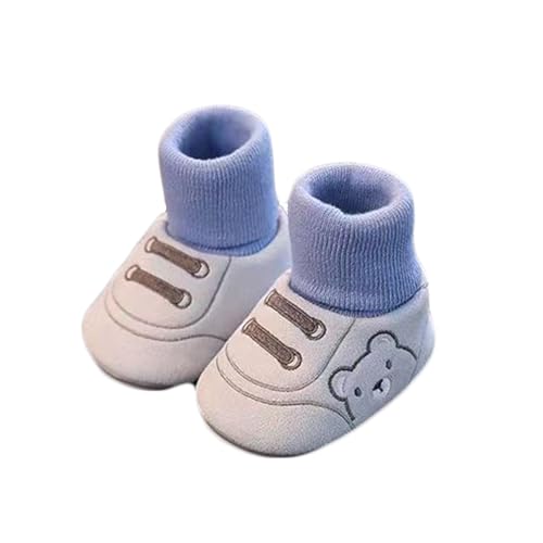 LUCKKY Süße Baby-Winterschuhe, Baby Cute Winter Shoes, Unisex-Baby Neugeborenes Fleece Booties, Kinder Wärme Gefütterte Schneestiefel Baby Rutschfest Stiefel Krabbelschuhe (Blau, 11CM) von LUCKKY