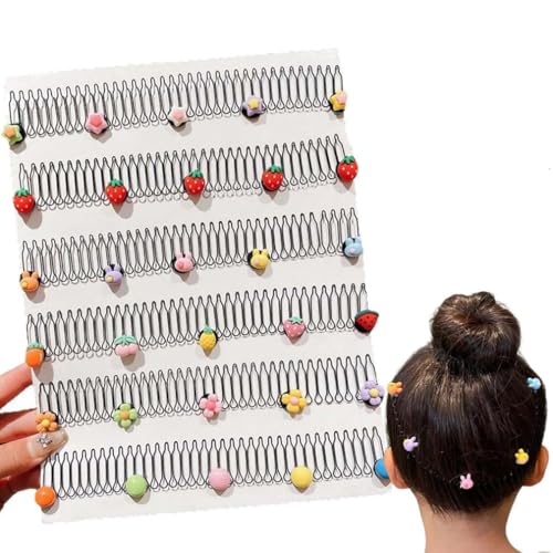 Universal Hair Comb Easy Bangs & Updos, verstellbare magische Haarspange, Dehnbare Unsichtbare Blumen-Haarspangen, U-förmiger Haar-Fixierkamm Für Frauen Mädchen (6Stück) von LUCKKY